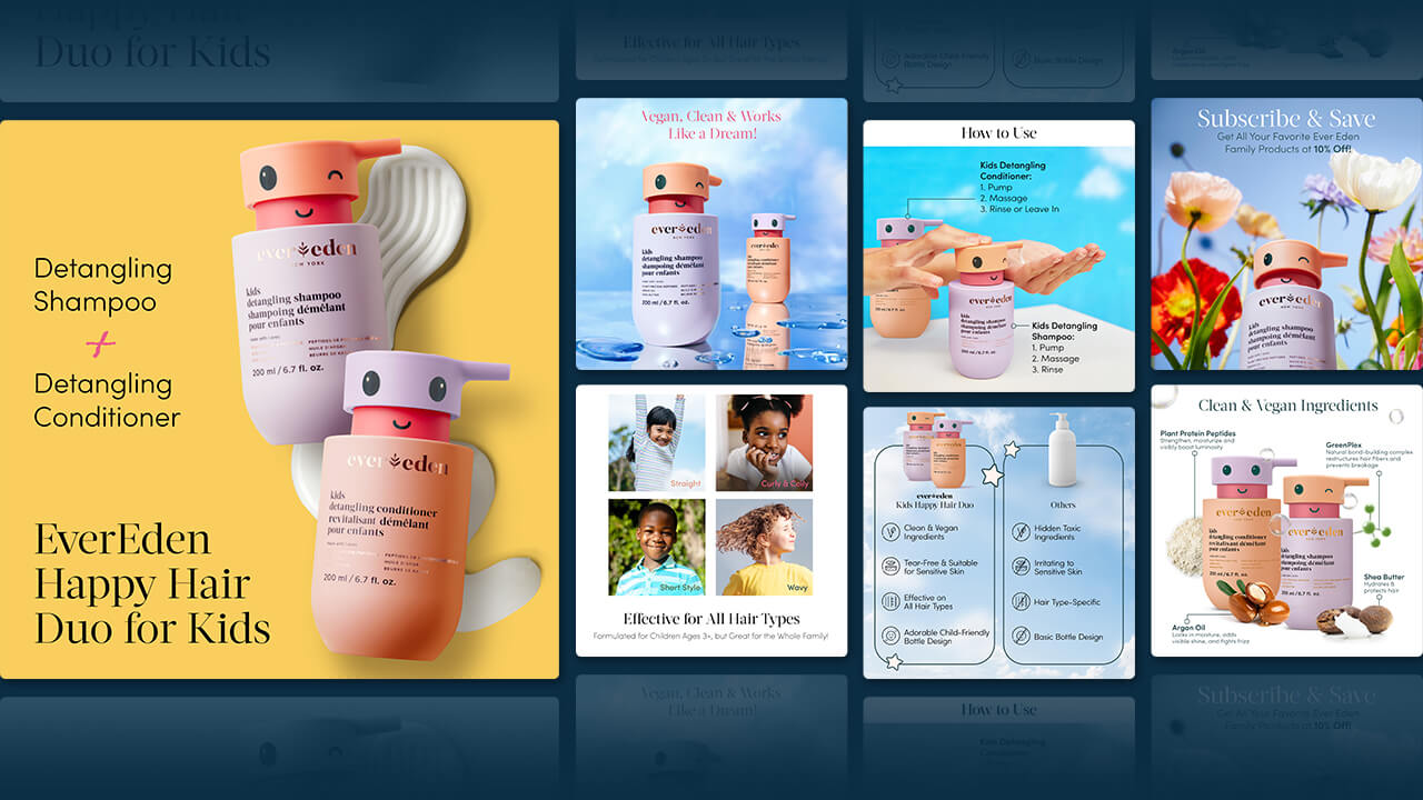 After image: Ever Eden Skincare: Luxuriously packaged skincare with a refined listing layout designed to enhance discoverability.
